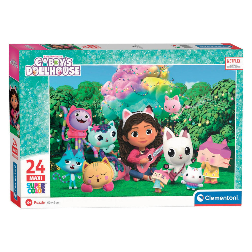 Clementoni supercolor puzzel gabbys dollhouse 24 maxi stukjes