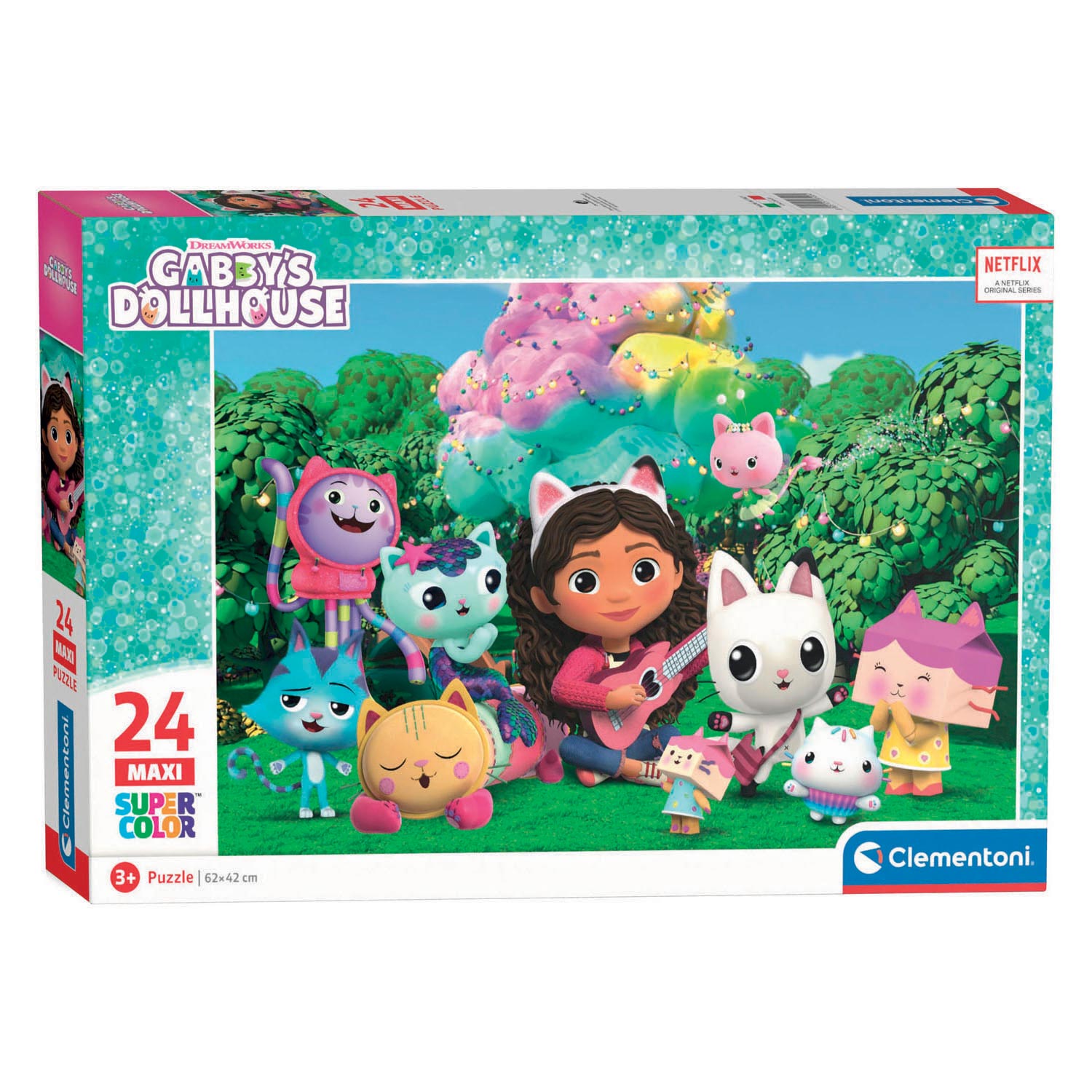 Clementoni supercolor puzzel gabbys dollhouse 24 maxi stukjes