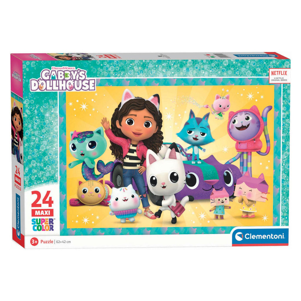 Clementoni puzzel super color maxi gabby's poppenhuis, 24st.