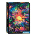 Clementoni legpuzzel psyschedelic jungle sunrise colorboom, 500st.