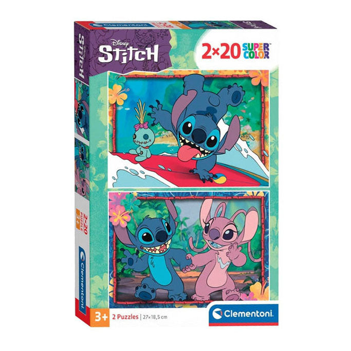 Clementoni legpuzzel super color disney stitch, 2x20st.