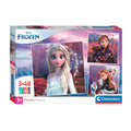 Disney clementoni legpuzzel super color vierkant frozen, 3x48st.