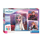 Disney clementoni legpuzzel super color vierkant frozen, 3x48st.