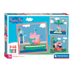 Clementoni legpuzzel super color vierkant peppa pig, 3x48st.