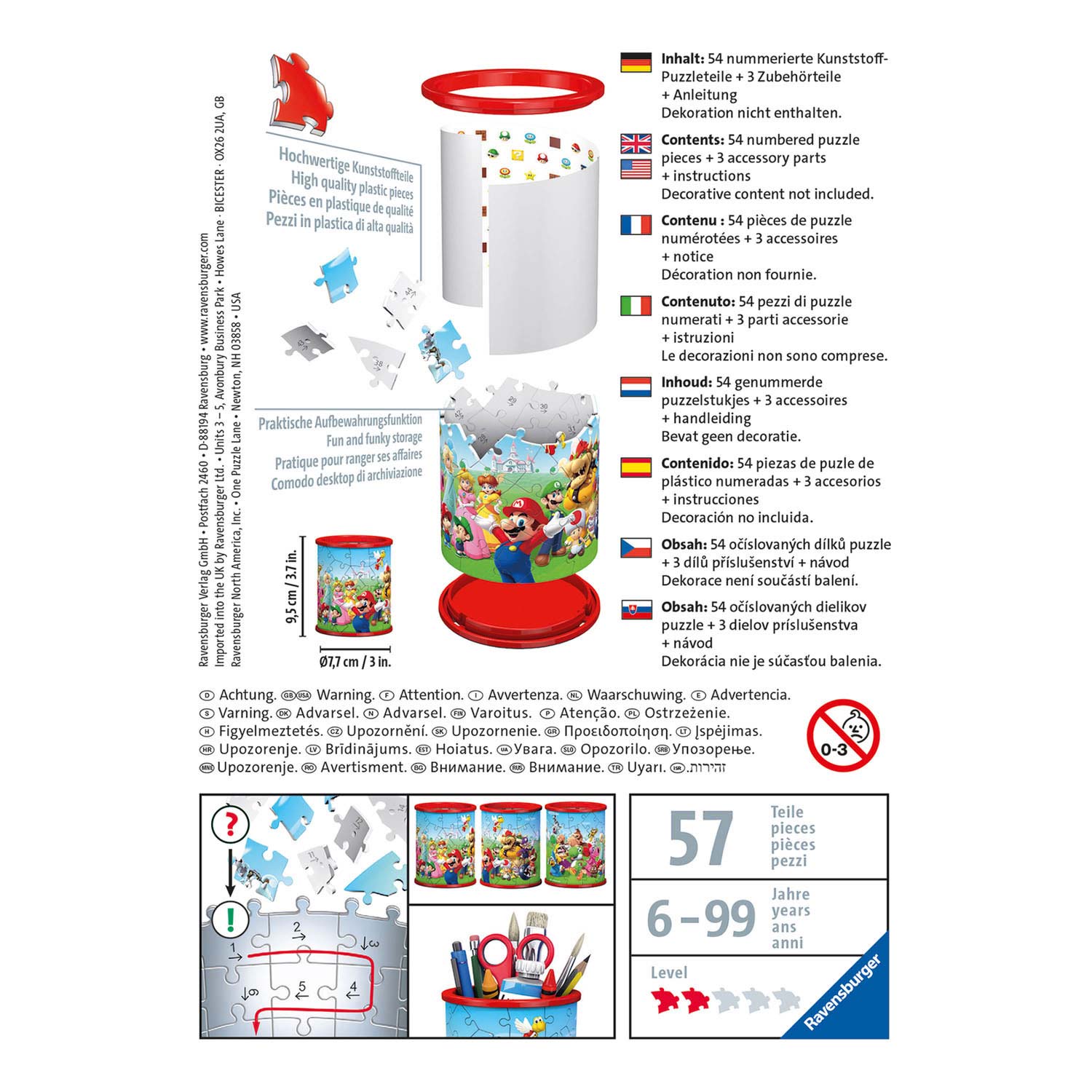 Ravensburger 3d puzzel - pennenbak super mario