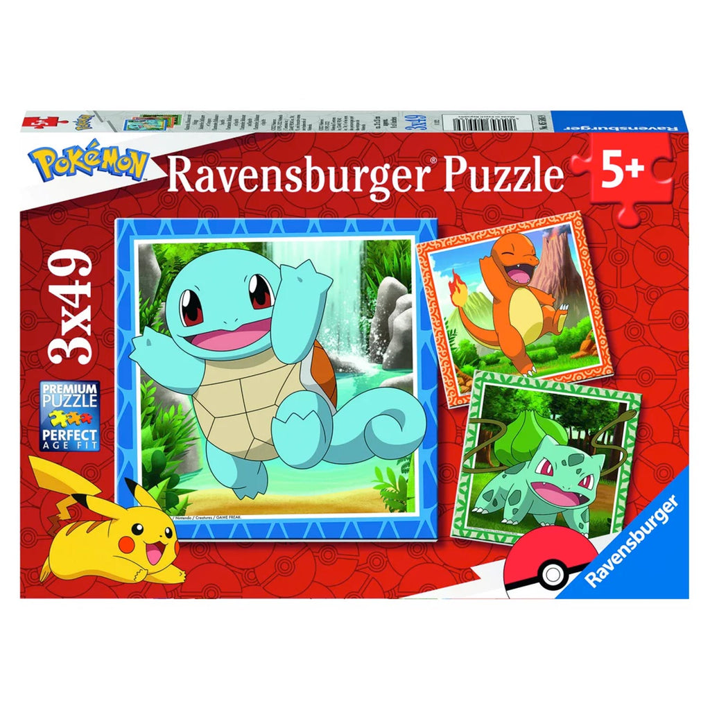 Ravensburger pokémon: charmander, bulbasaur and squirtle