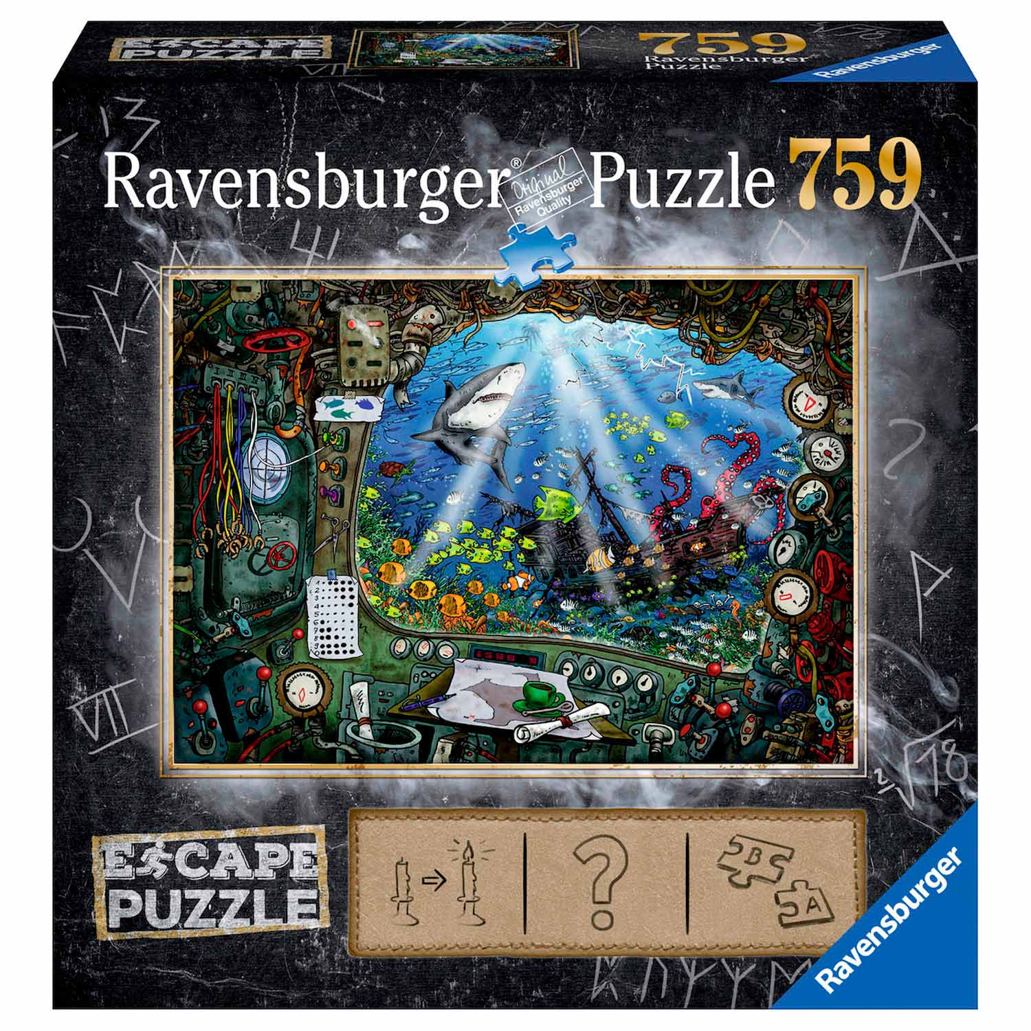 ravensburger escape room puzzel - de onderzeeër, 759st.