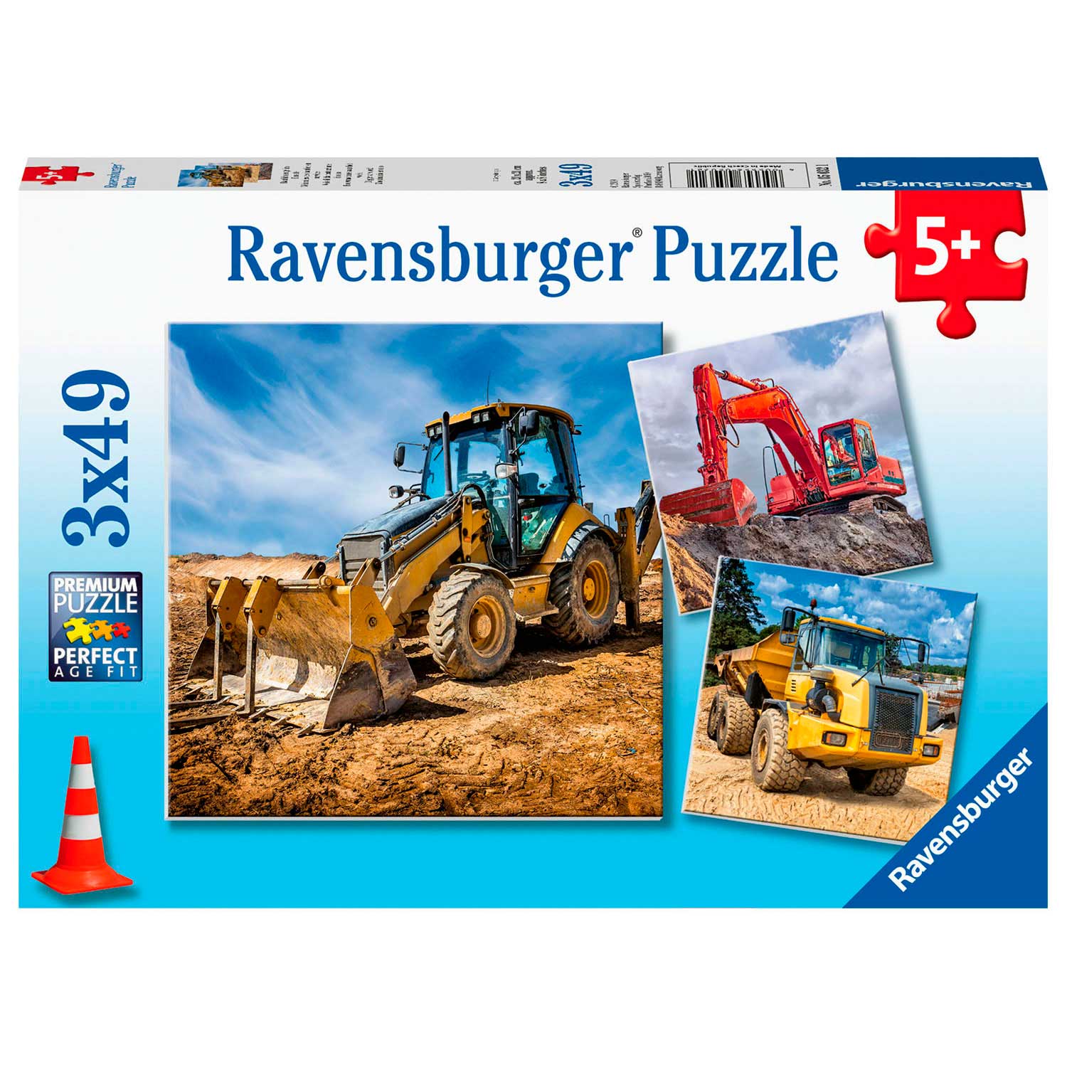 Ravensburger puzzel bouwvoertuigen 3x49