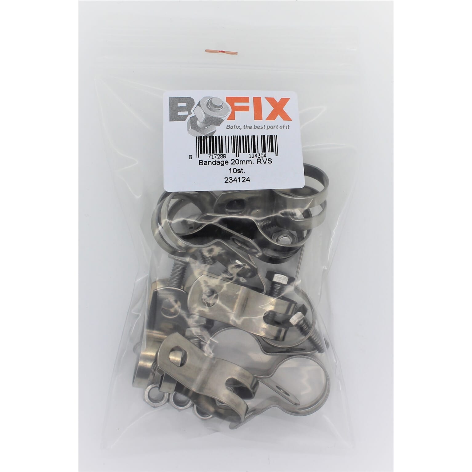 Bofix zak a 10 bandage beugels rvs 20mm