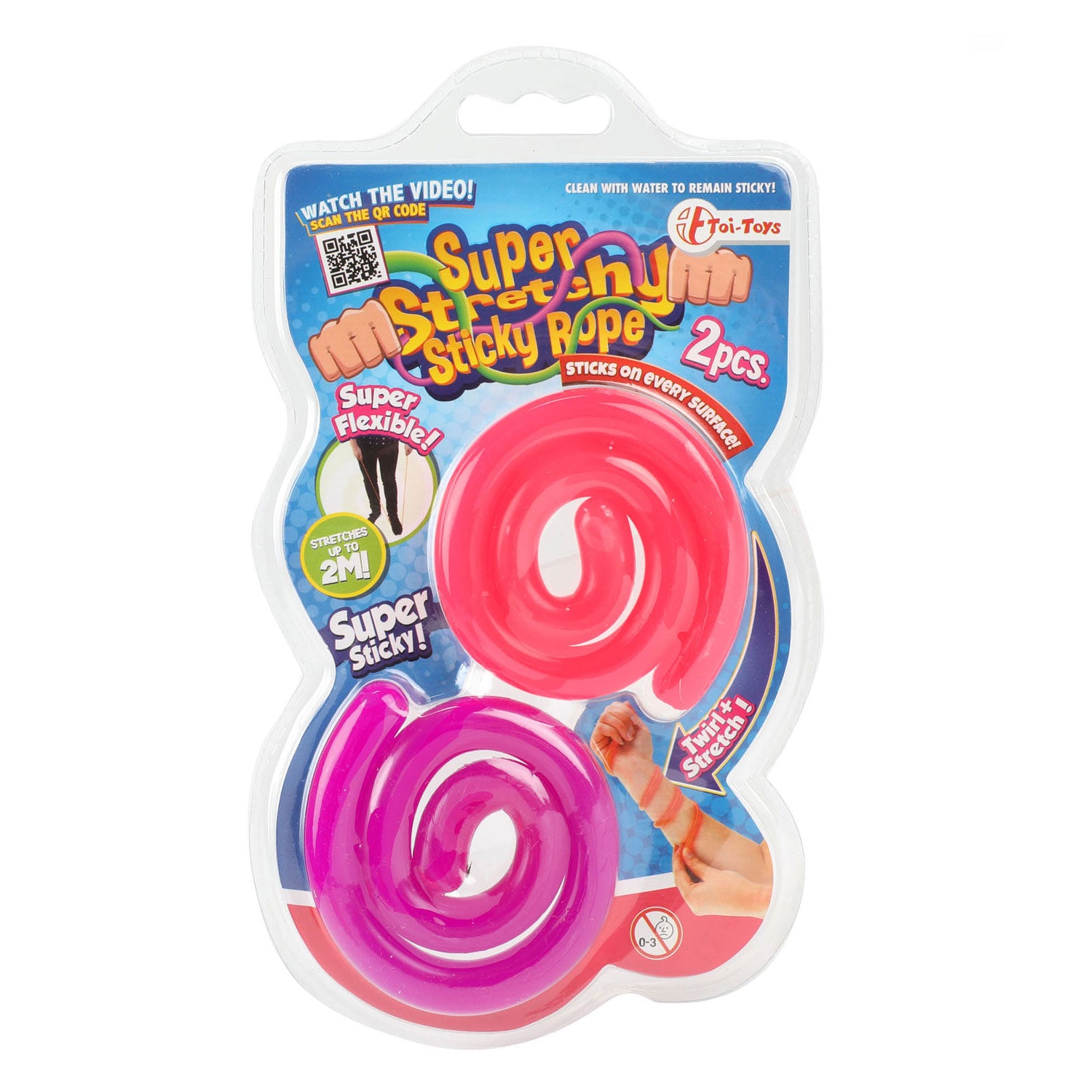 Toi-toys sticky stretch ropes, 2st.