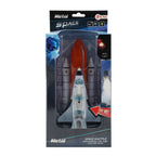 Metal space shuttle met externe brandstoftank licht en geluid