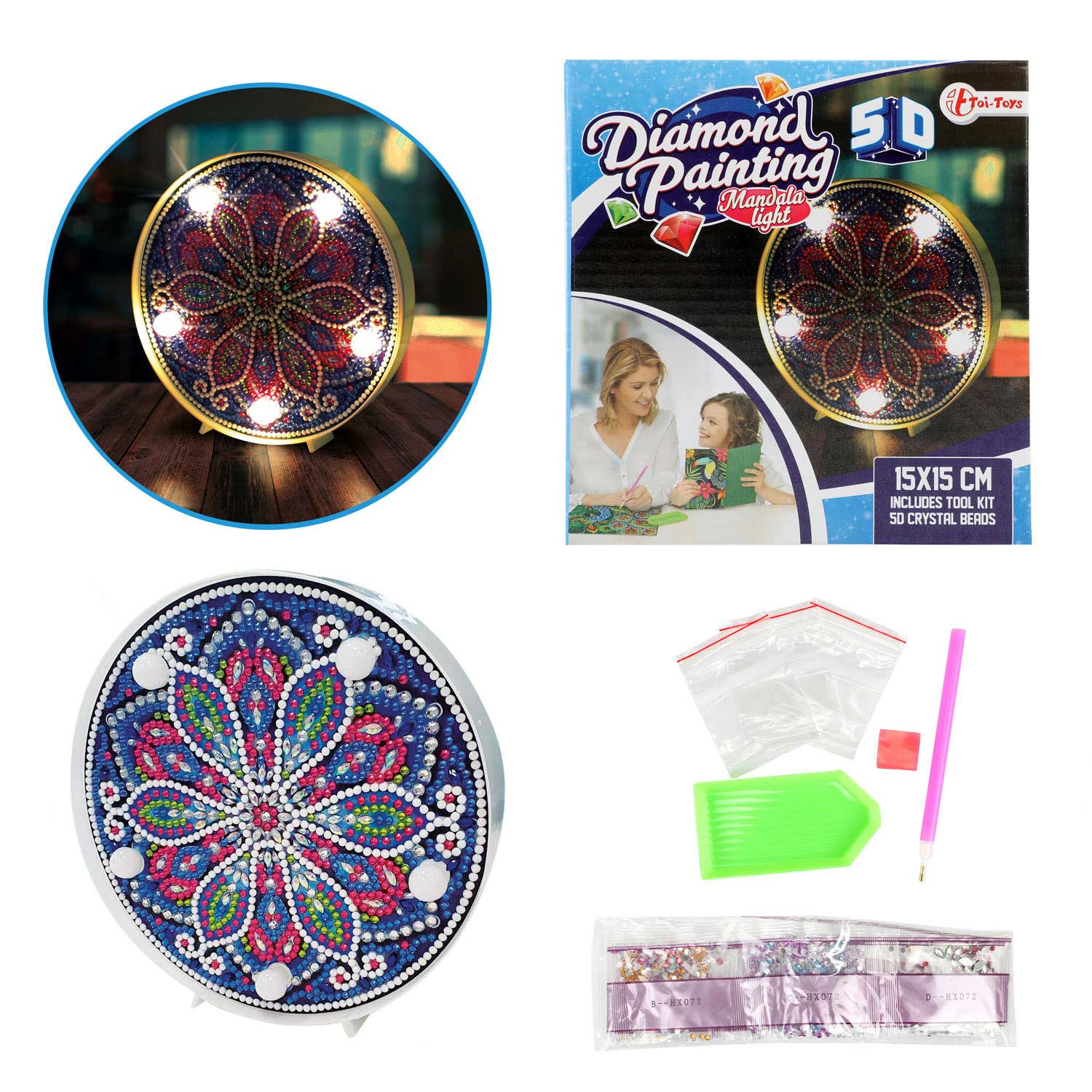 Toi-toys diamant painting mandala lamp