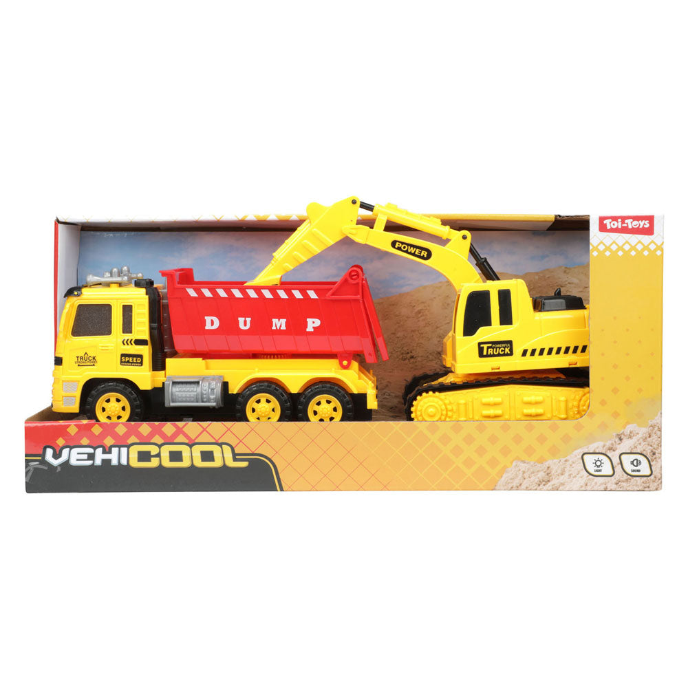 Toi-toys kiepwagen met graafmachine