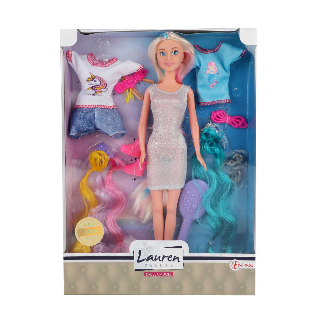 Lauren deluxe tienerpop hairextensions + accessoires en kleding