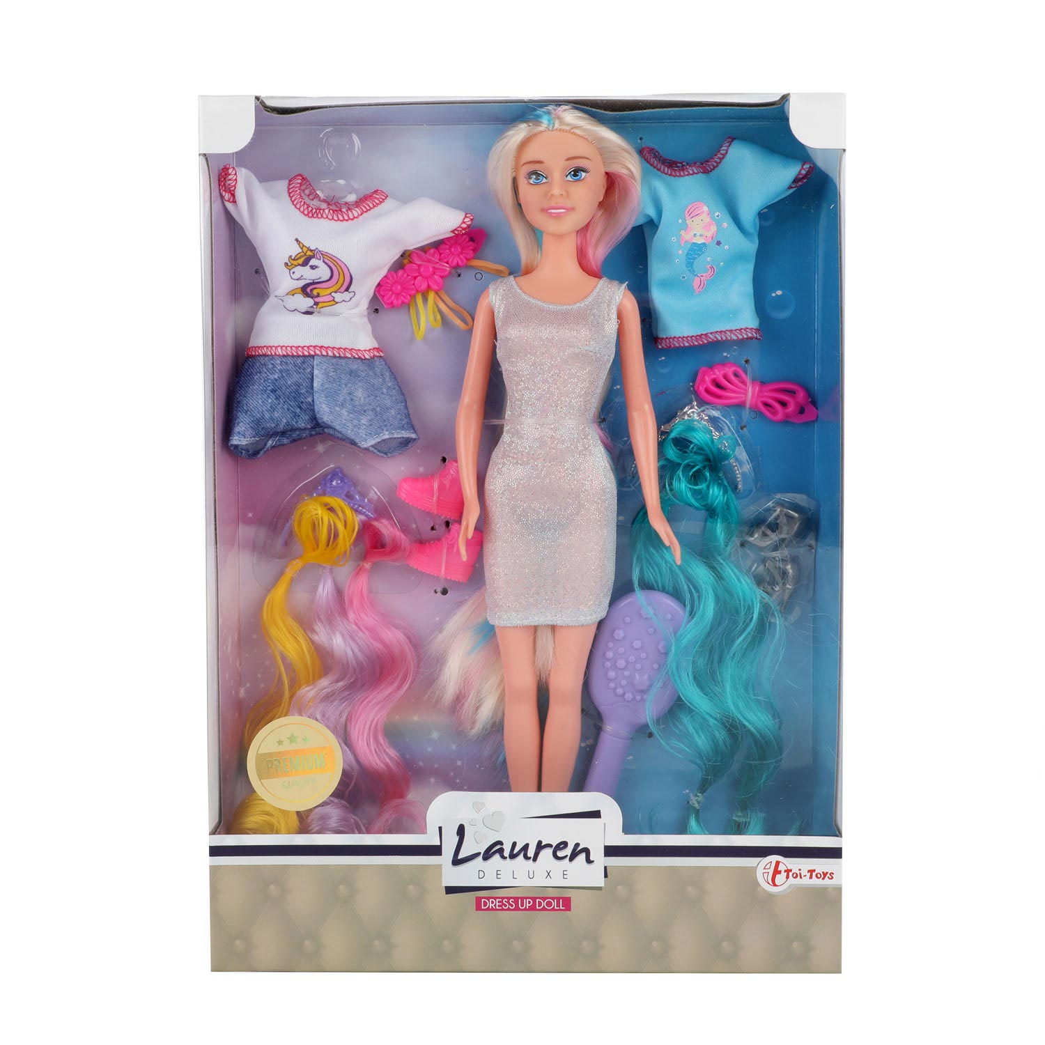 Lauren deluxe tienerpop hairextensions + accessoires en kleding
