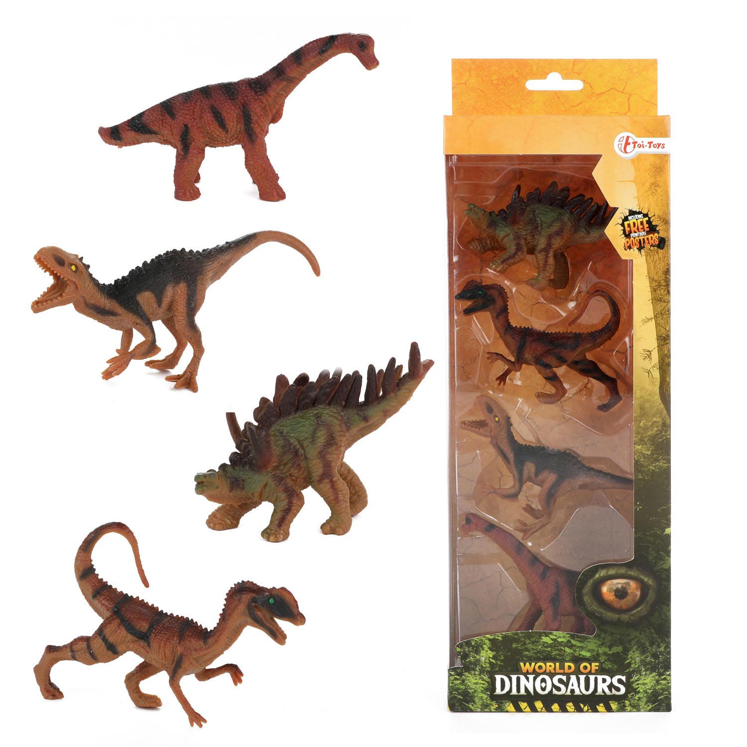 World of dinosaurs dinosaurussen, 4st.