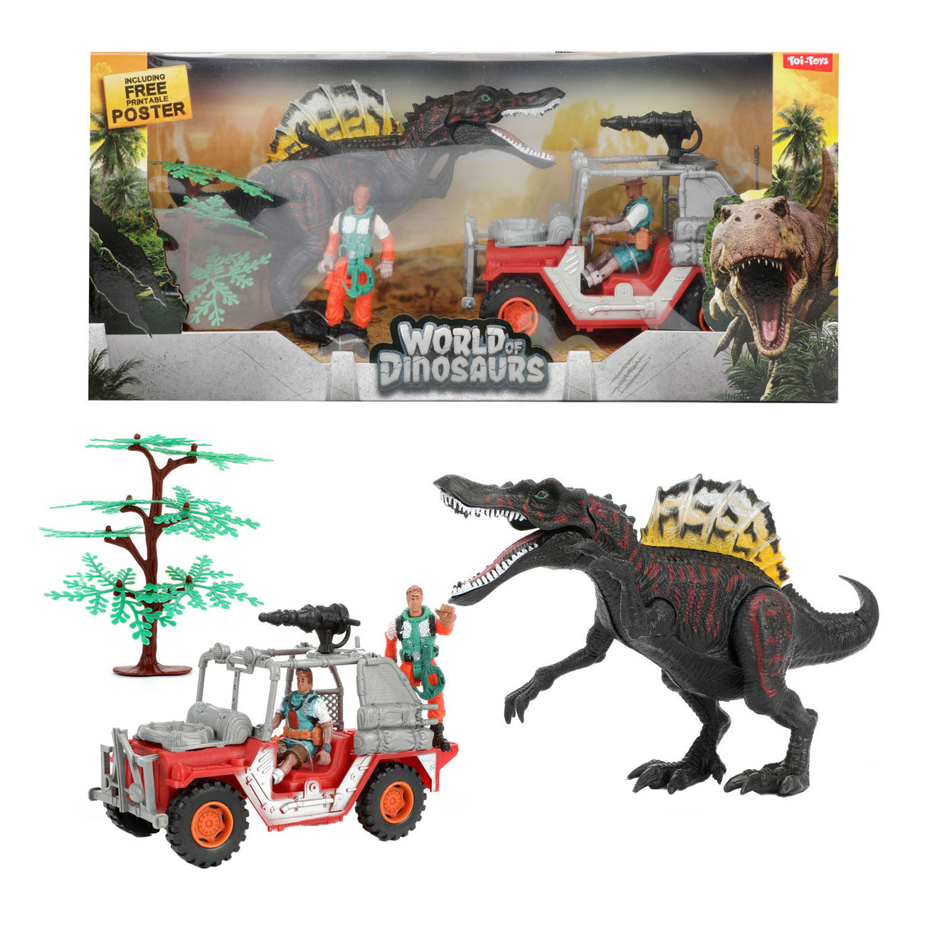 Toi-toys world of dinosaurs speelset met jeep