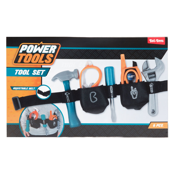 Toi-toys power tools gereedschapset in riem 6-delig