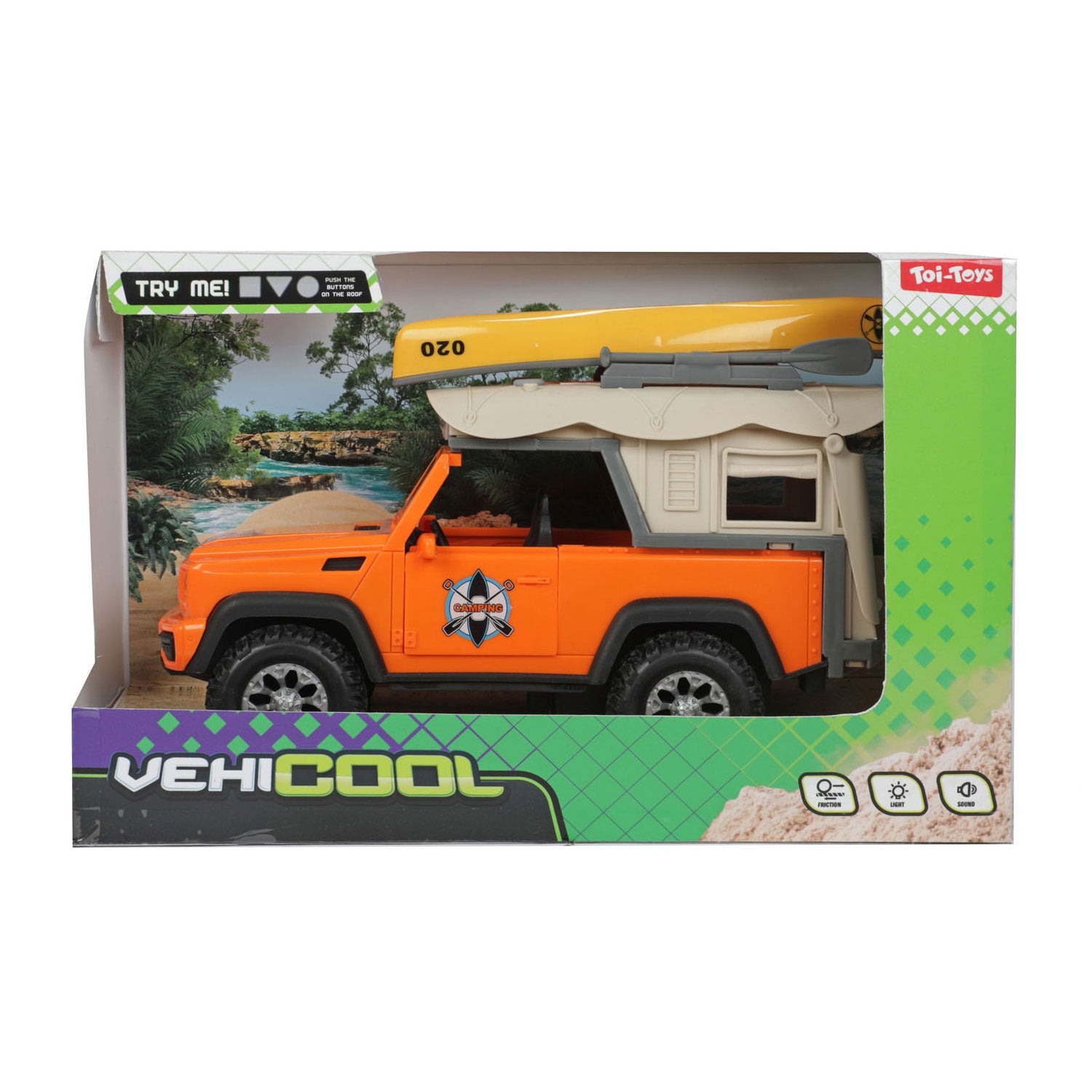 Toi-toys vehicool auto + kano + frictie + licht en geluid