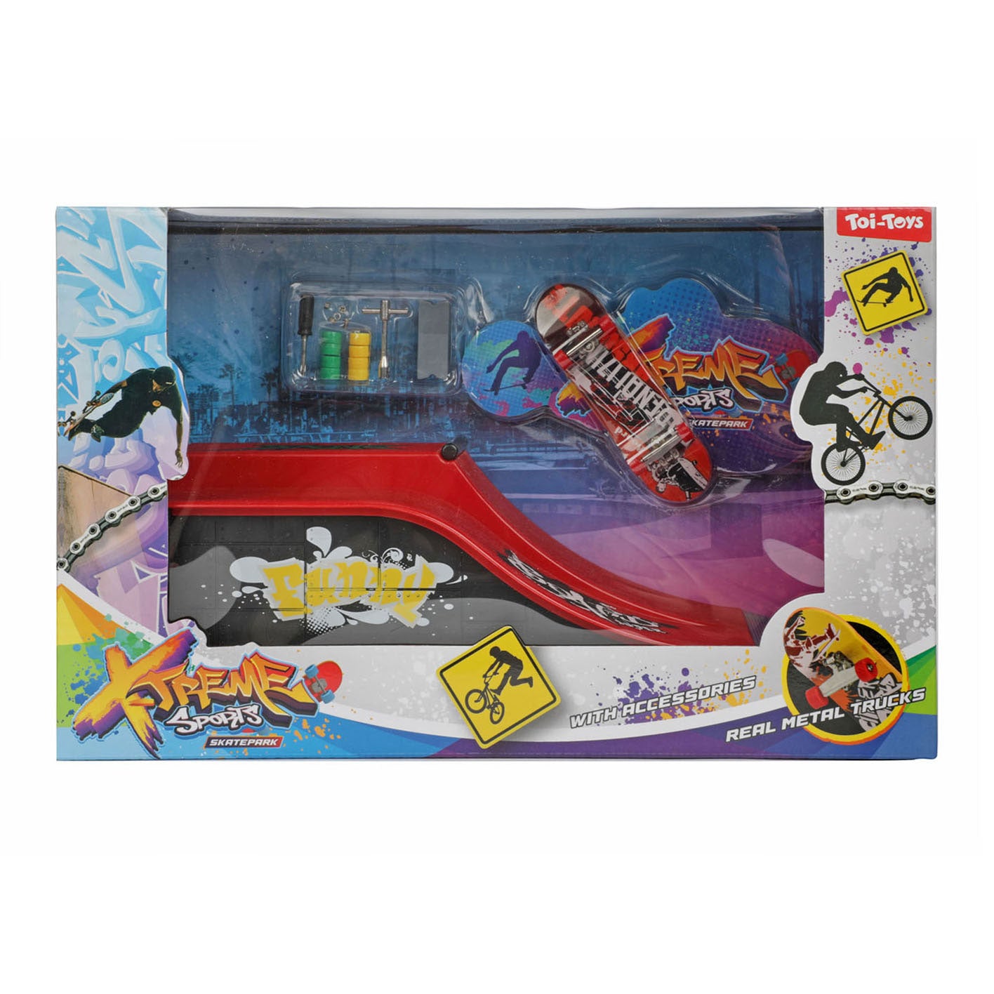 Toi-toys vingerskateboard of bmx fiets met skatebaan