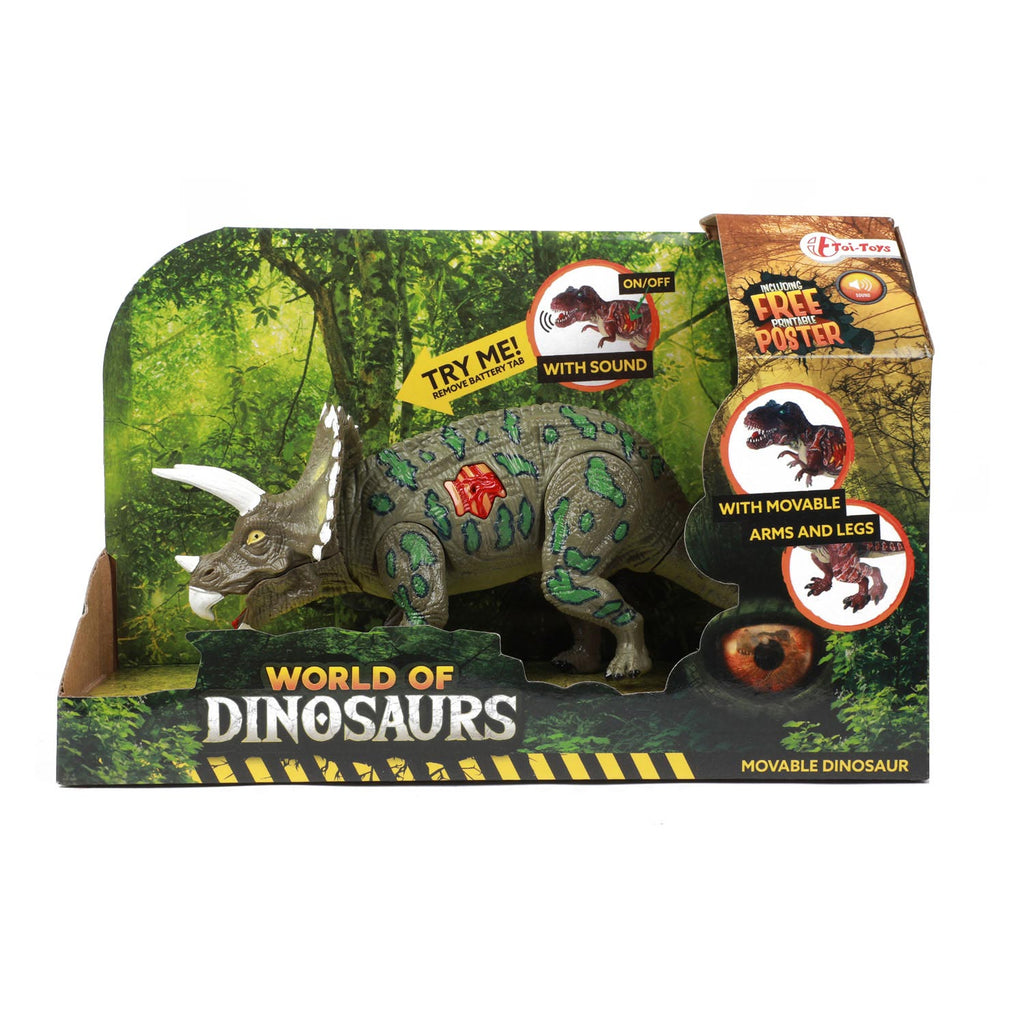 Toi-toys world of dinosaurs dilophosaurus, beweegbare dino met geluid