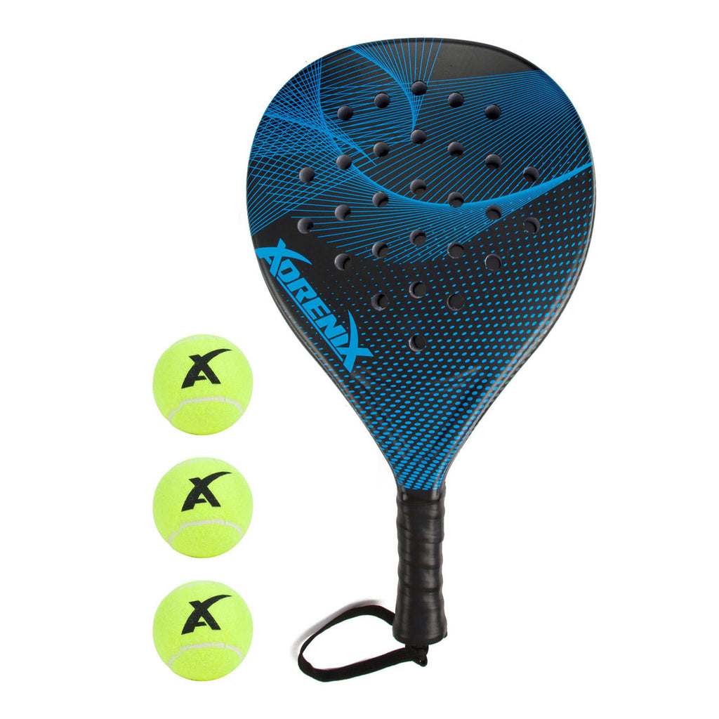 Adrenix padelset racket met 3 ballen - rood