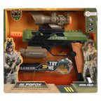 Toi-toys alfafox militair pistool met demper + zaklamp + licht en geluid
