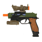 Toi-toys alfafox militair pistool met demper + zaklamp + licht en geluid
