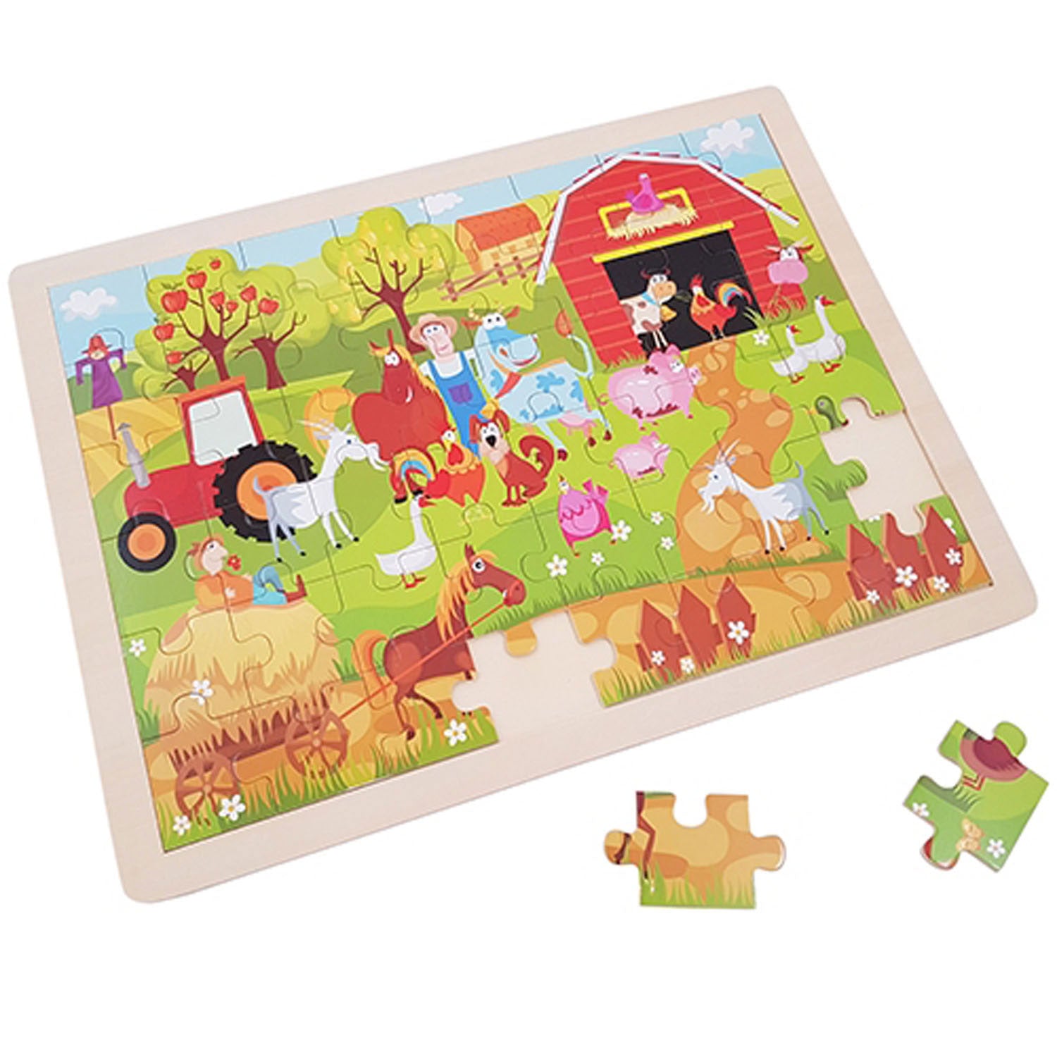 Playwood houten legpuzzel boerderij - 48st.