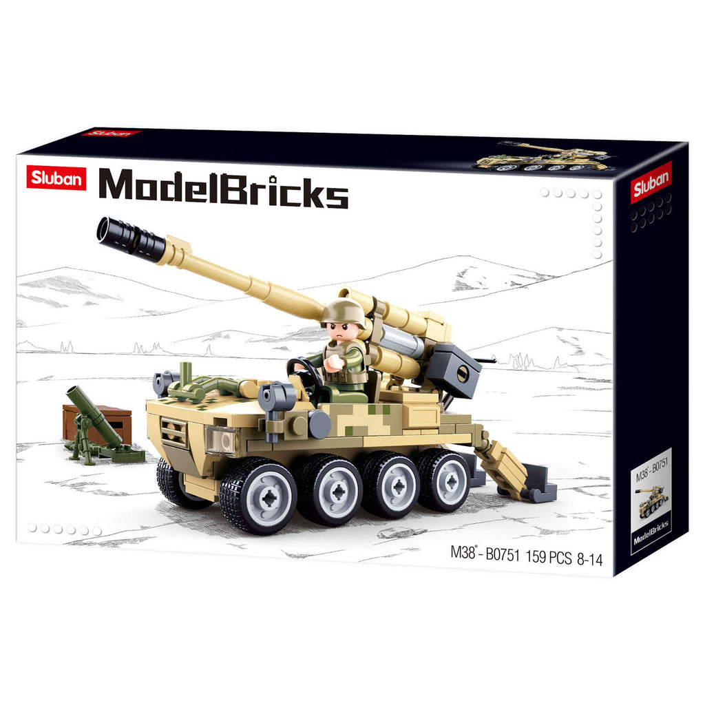Sluban model bricks 8x8 mobiel kanon (m38-b0751)