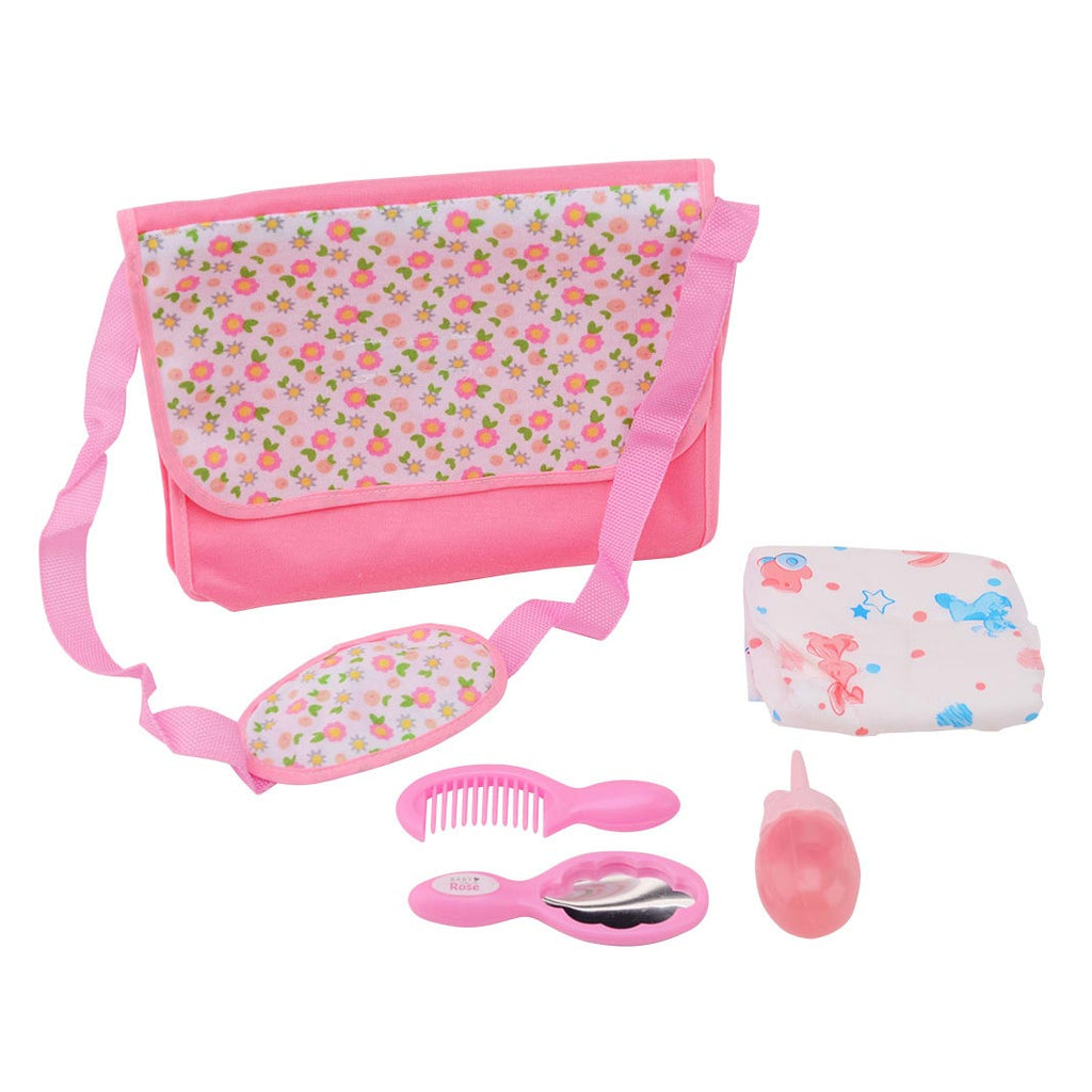 Johntoy baby rose luier draagtas met accessoires