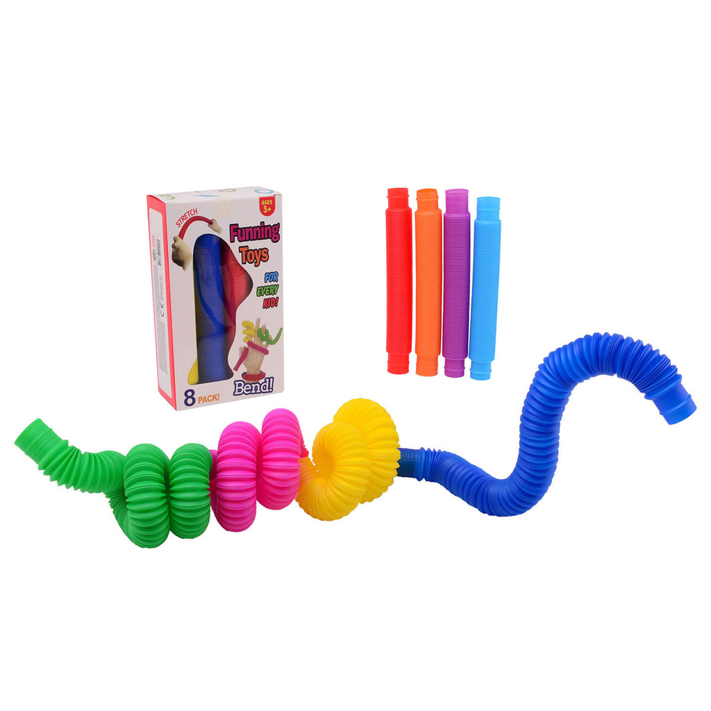Johntoy john toy fidget tubes 8 in doosje 21x3cm