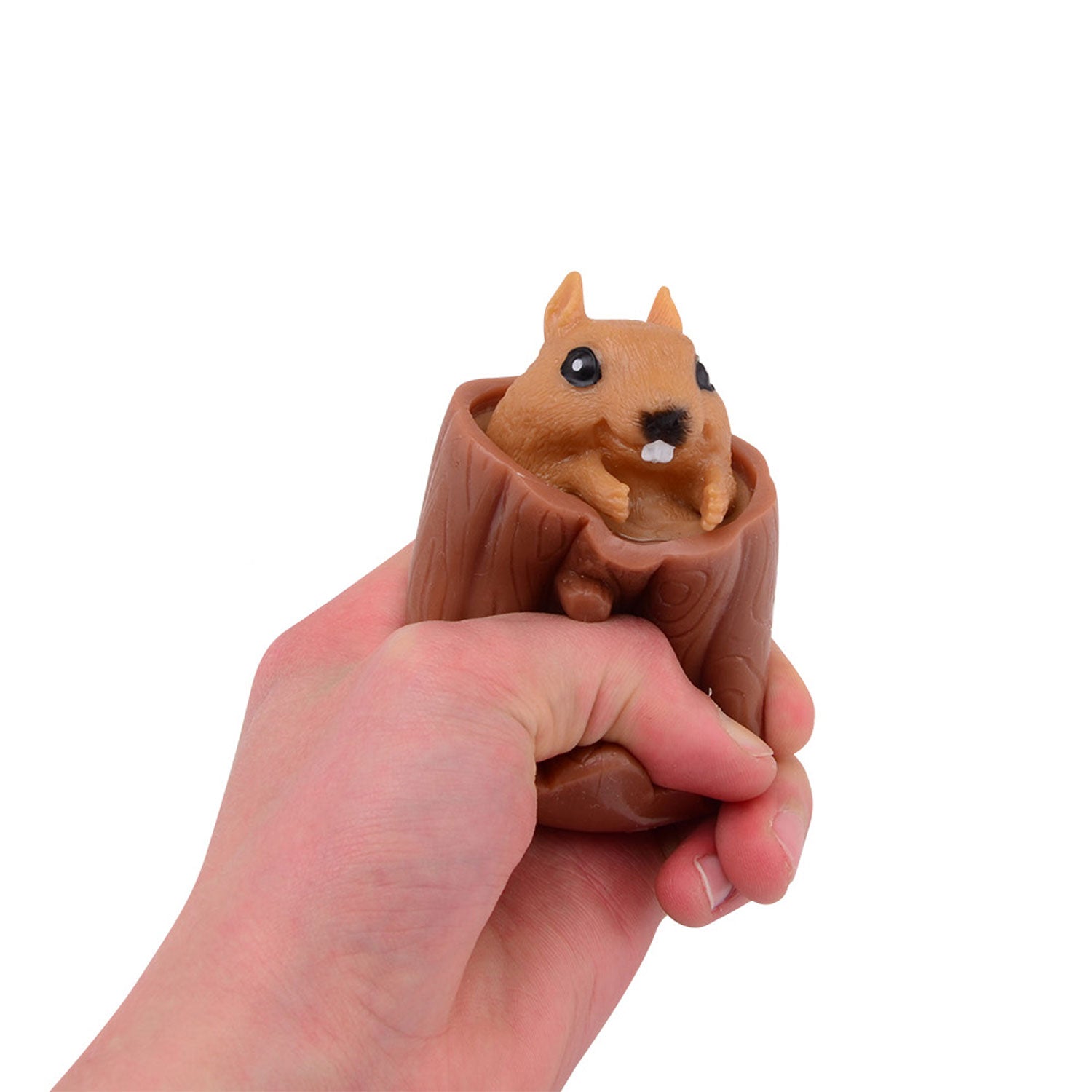 Johntoy john toy squeeze pop eekhoorn 7x6x7cm