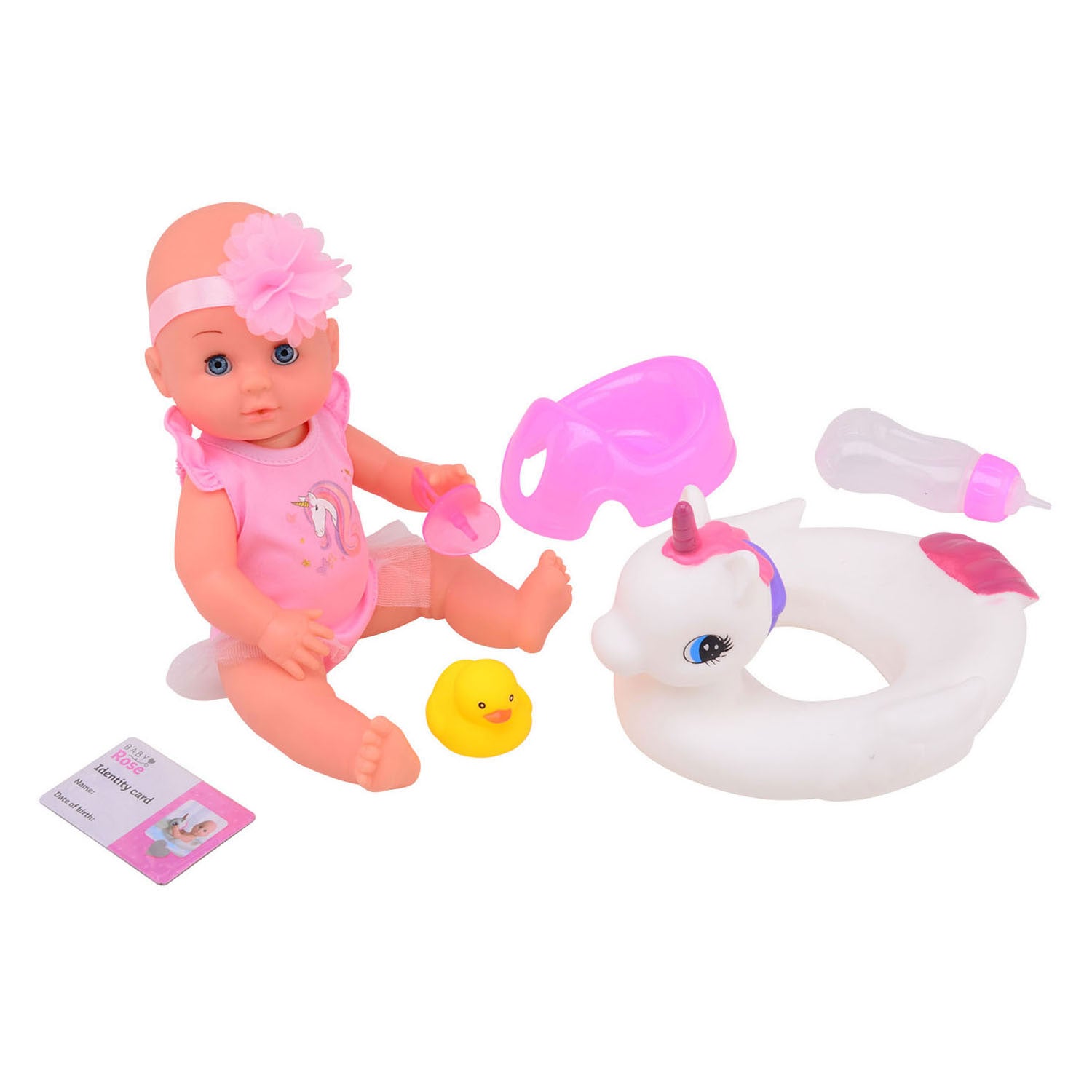 Johntoy john toy baby rose drink en plaspop 30cm