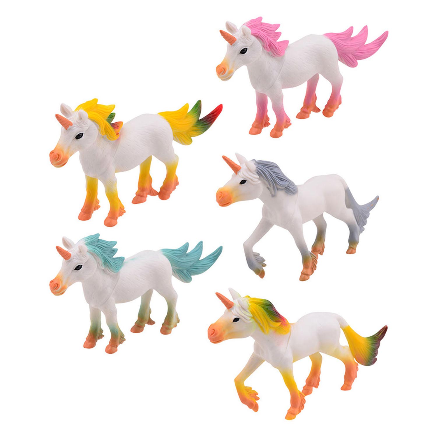 Johntoy john toy unicorns 5 stuks in zak 12x8cm