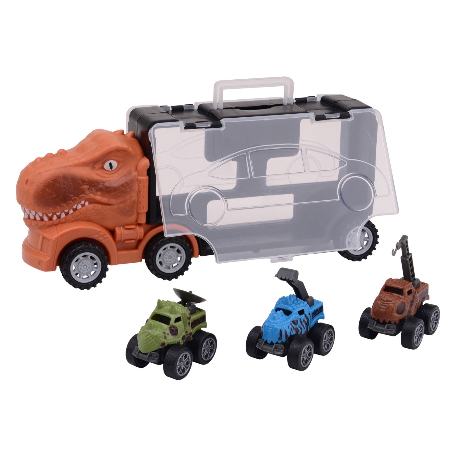 Johntoy john toy dino opberg truck + drie auto's