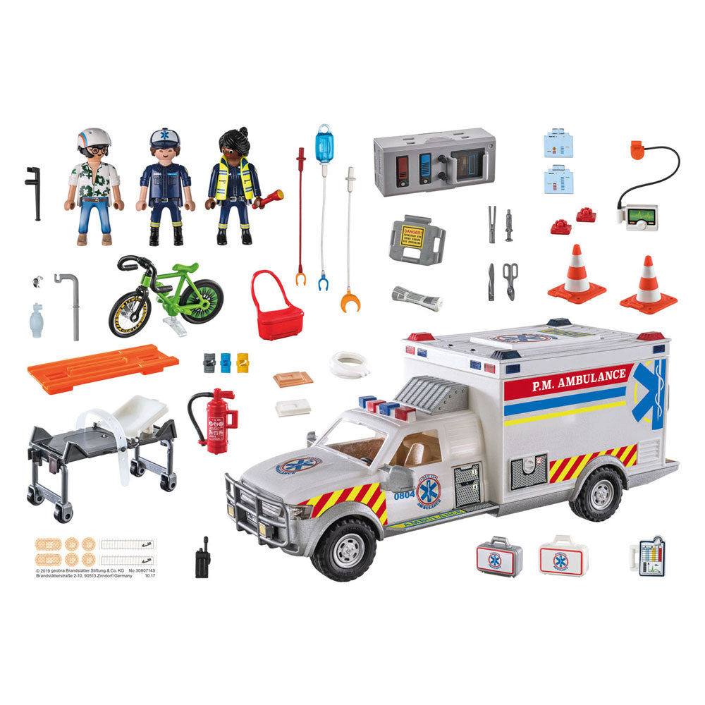 Playmobil 70936 reddingsvoertuig: us ambulance