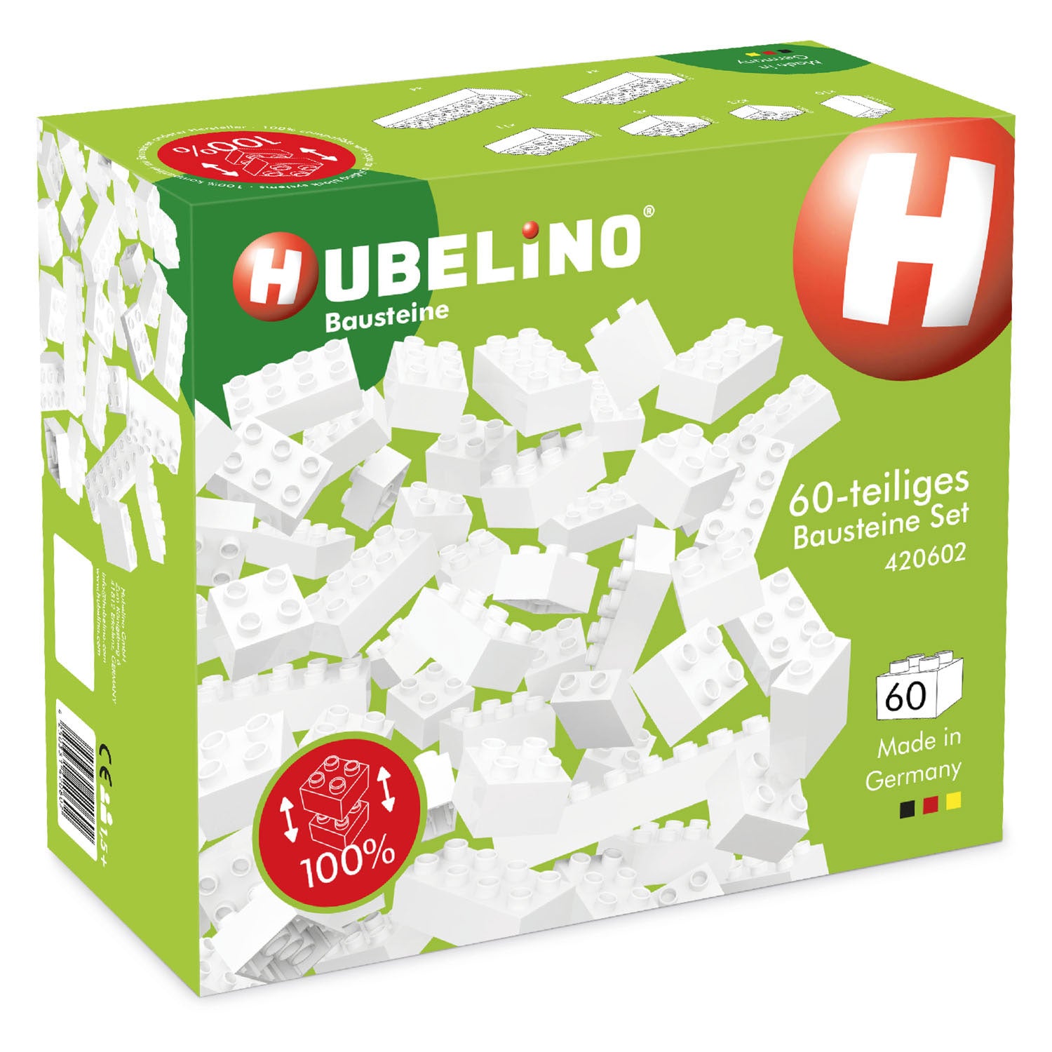 Hubelino bouwstenen wit - 60dlg.