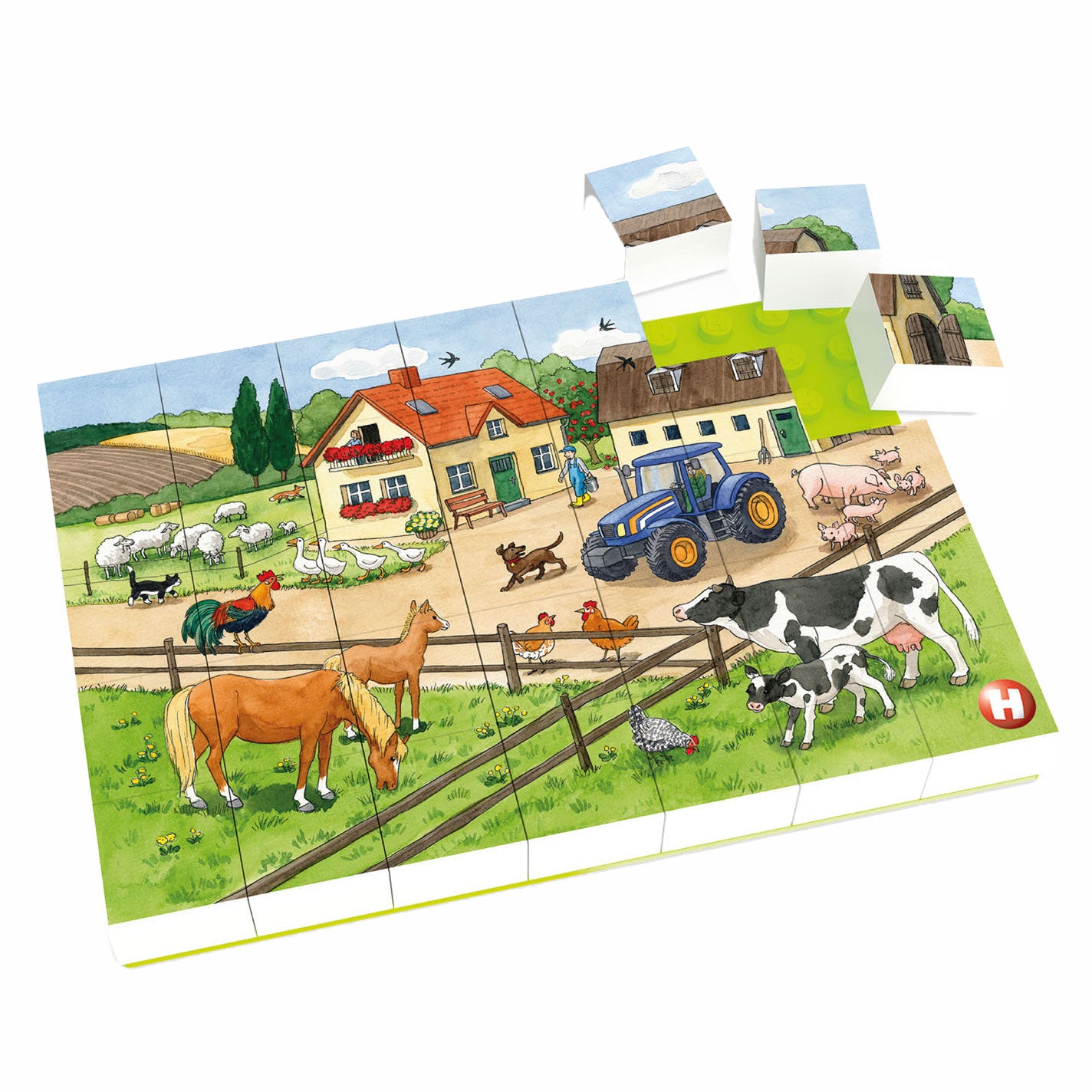 Hubelino blokpuzzel leven op de boerderij - 35st.