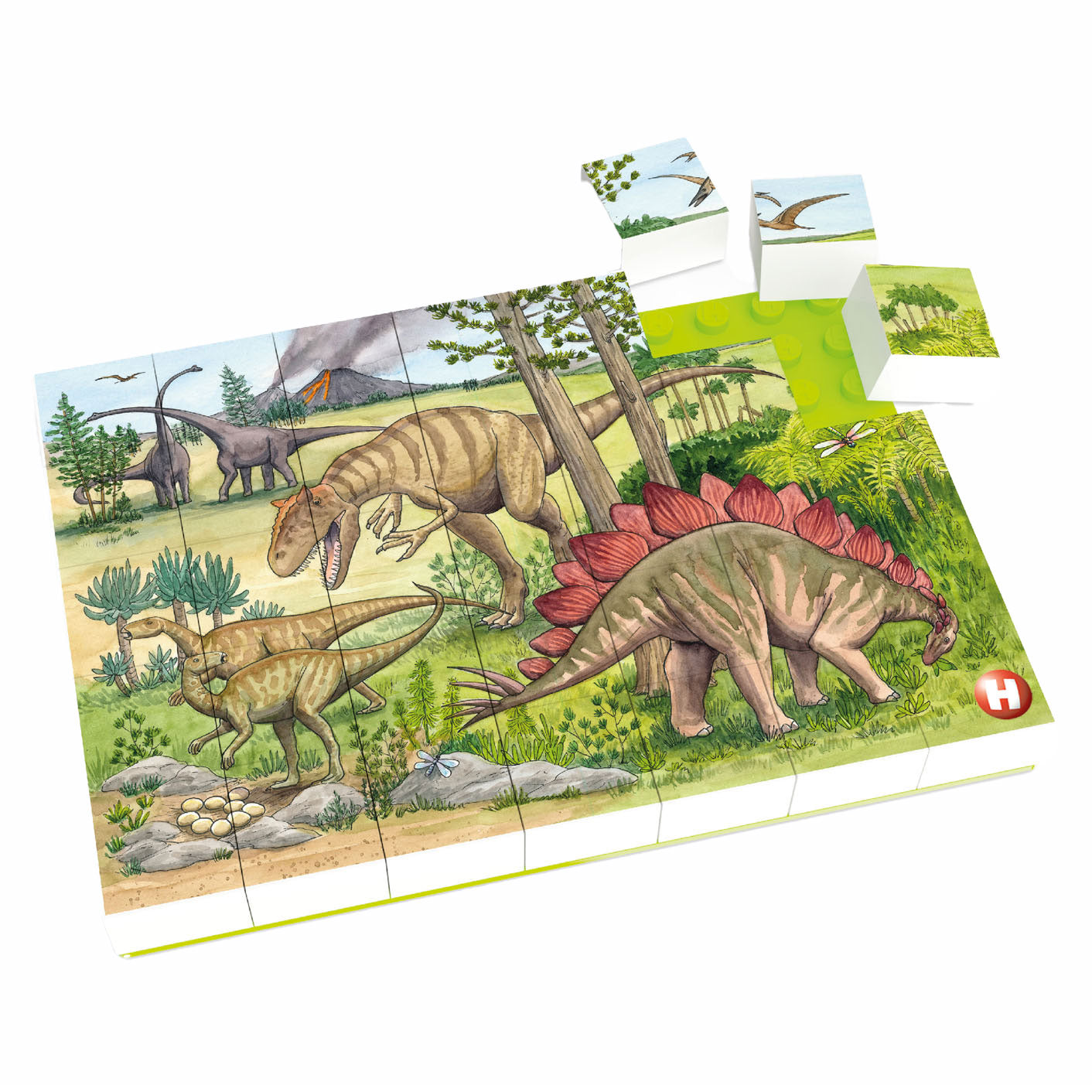 Hubelino blokpuzzel dinosaurus wereld - 35st.