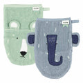 Trixie washandjes - mr. polar bear en mrs. elephant, 2st.