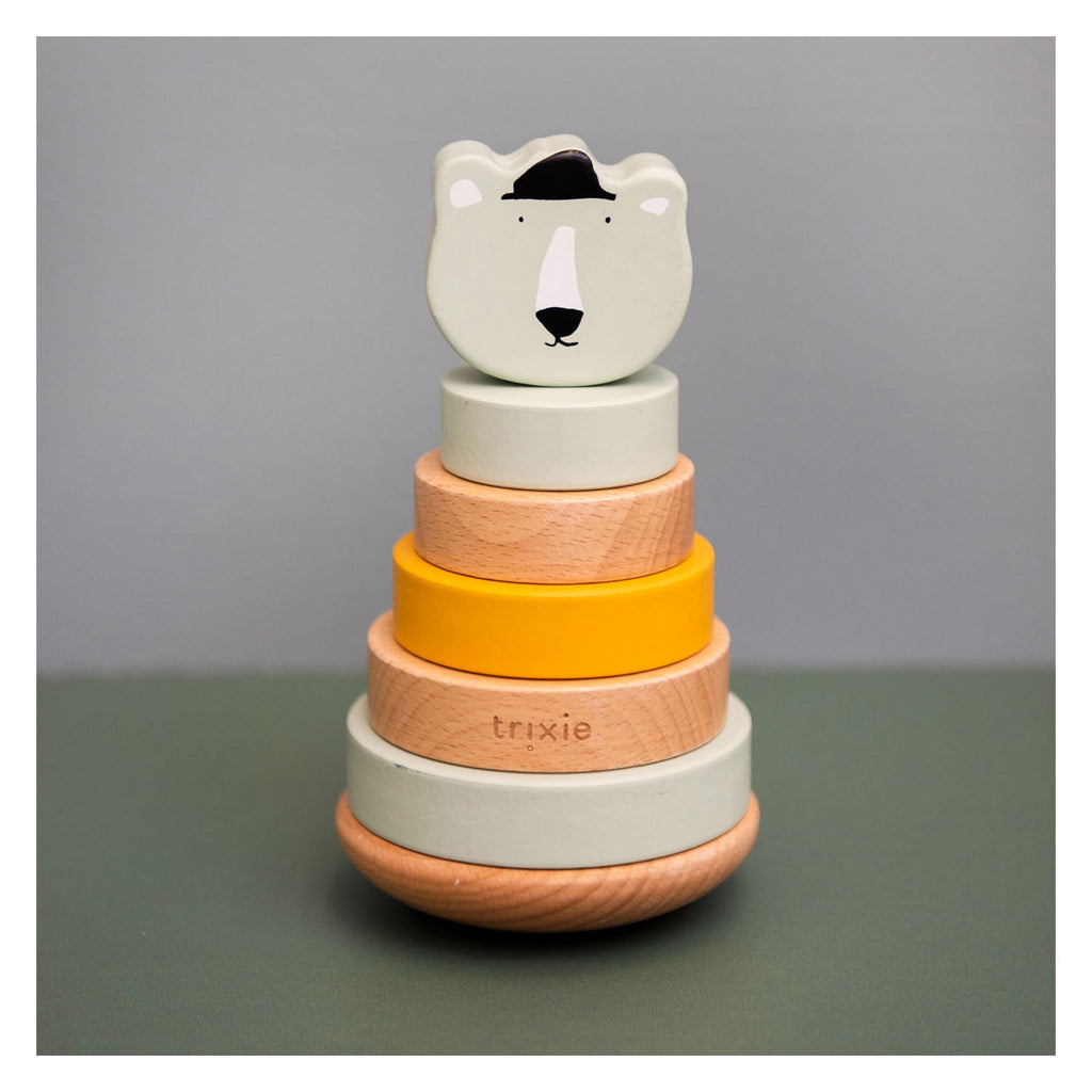 Trixie houten stapelspeelgoed - mr. polar bear, 7dlg.