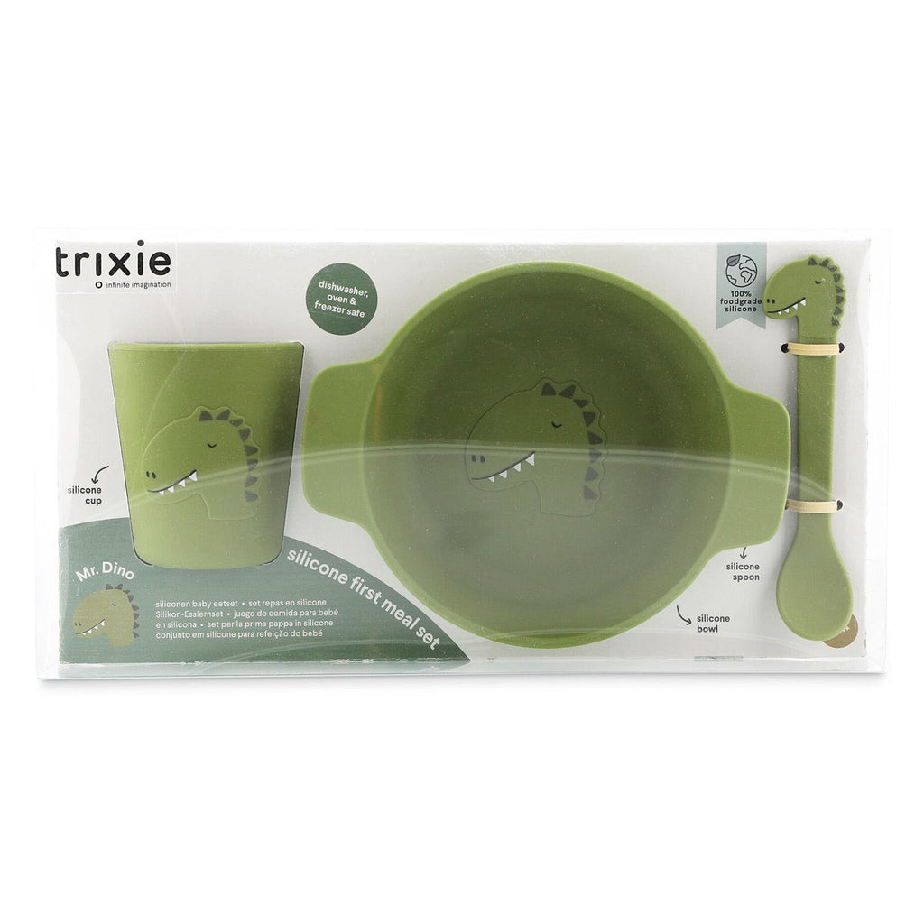 Trixie siliconen baby eetset - mr. dino