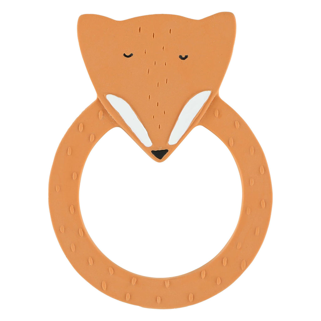 trixie natuurlijk rubber ronde bijtring - mr. fox