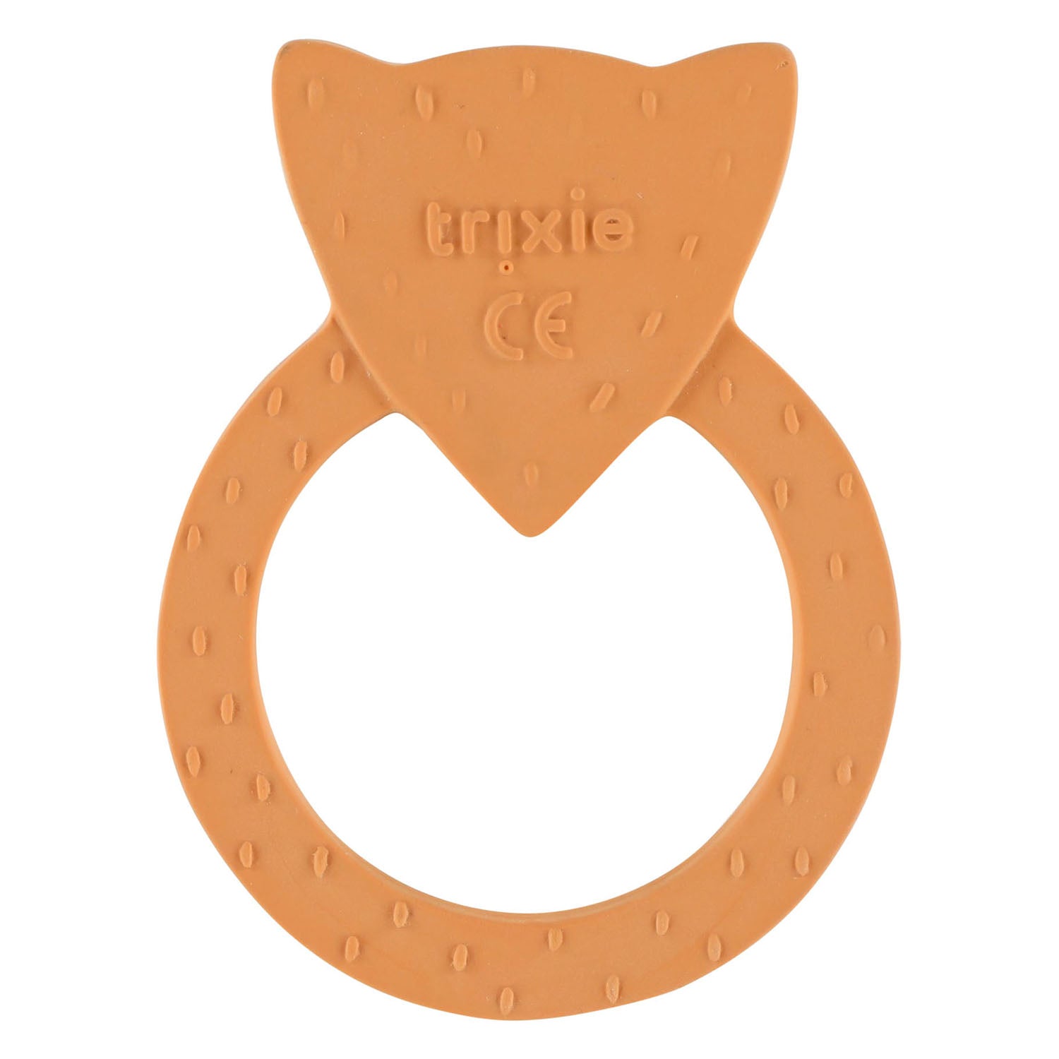 trixie natuurlijk rubber ronde bijtring - mr. fox