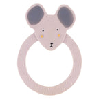 trixie natuurlijk rubber ronde bijtring - mrs. mouse