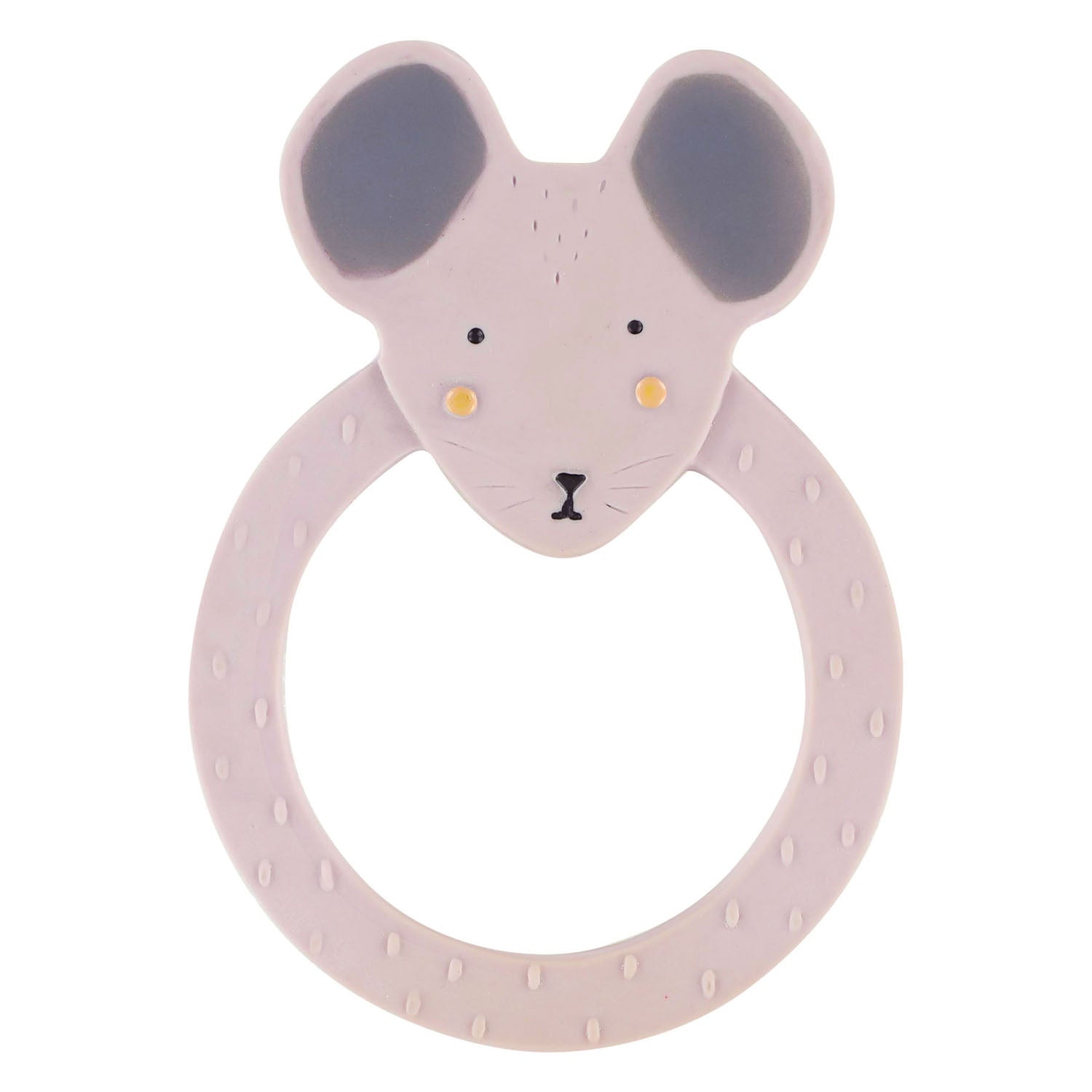 trixie natuurlijk rubber ronde bijtring - mrs. mouse