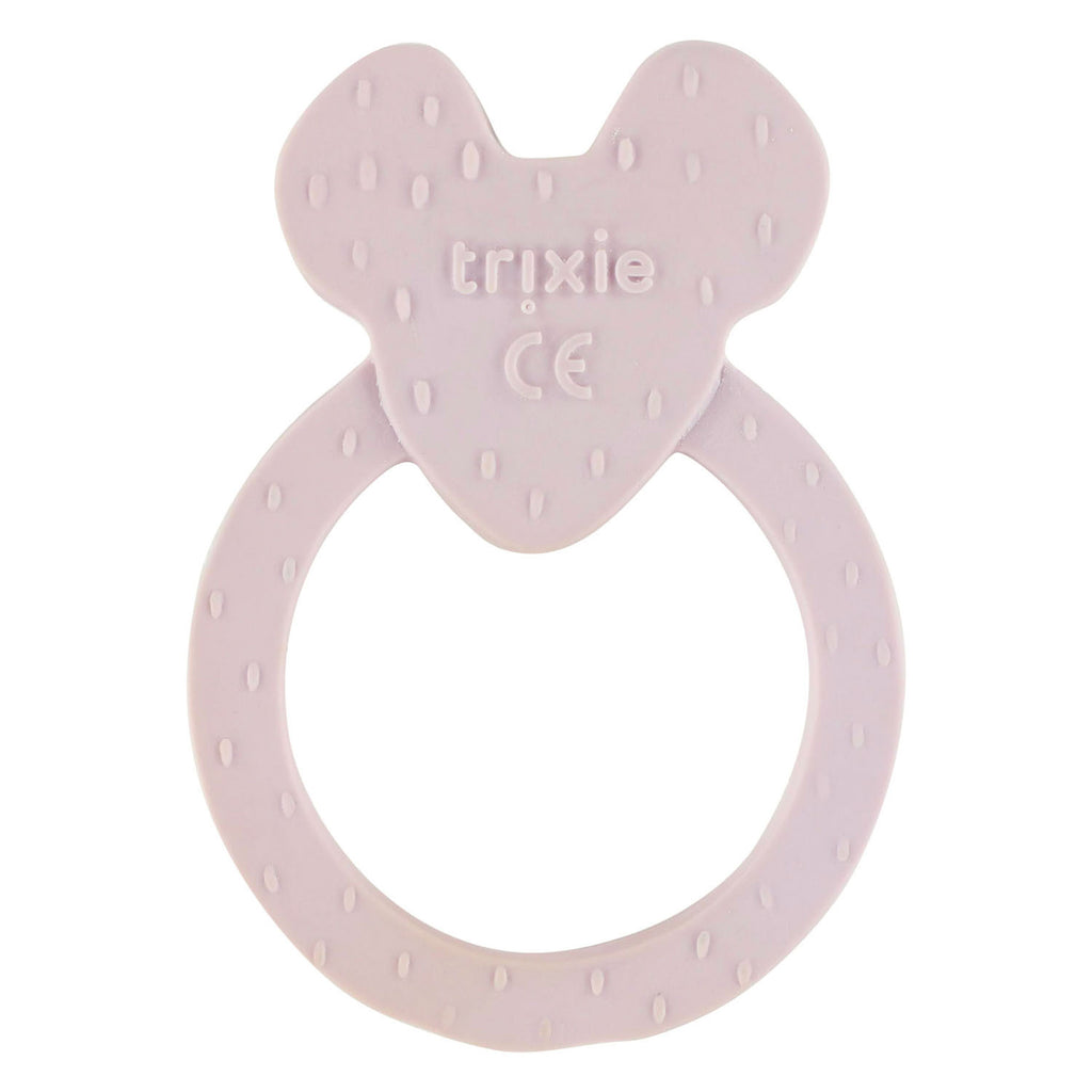 trixie natuurlijk rubber ronde bijtring - mrs. mouse