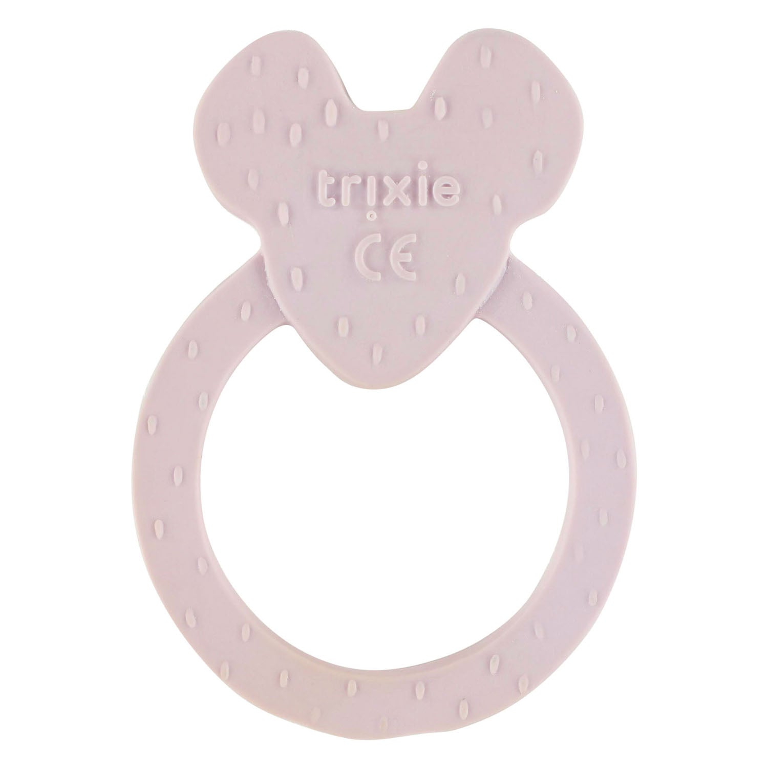 trixie natuurlijk rubber ronde bijtring - mrs. mouse