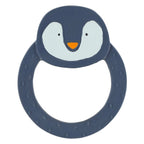 trixie natuurlijk rubber ronde bijtring - mr. penguin